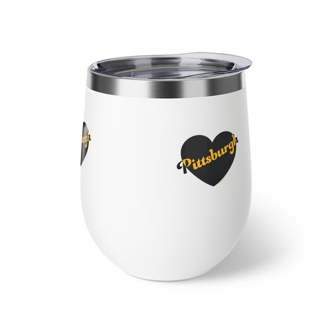 Pittsburgh Love Copper Vacuum Insulated Cup, 12oz Mug Printify