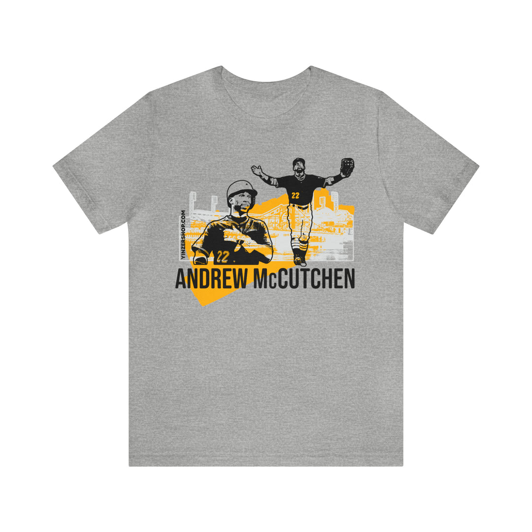 Andrew Mccutchen Pittsburgh Headliner Series T-Shirt Short Sleeve Tee T-Shirt Printify Athletic Heather 3XL 