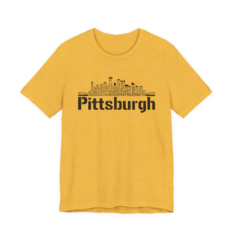 Pittsburgh Football Team Names - Unisex Jersey Short Sleeve Tee