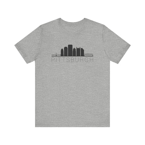 Pittsburgh Downtown Skyline Simplistic Design T-Shirt  - Unisex bella+canvas 3001 T-Shirt Printify Athletic Heather S 