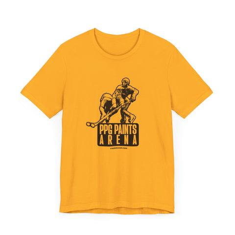 PPG Paints Arena Statue - Short Sleeve Tee T-Shirt Printify Gold S