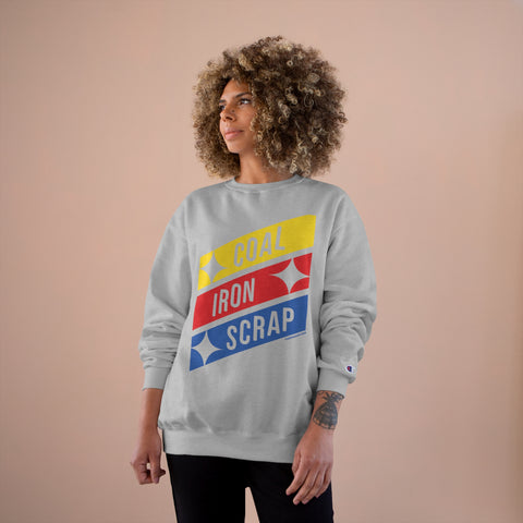 Coal Iron Scrap Champion Sweatshirt Sweatshirt Printify   