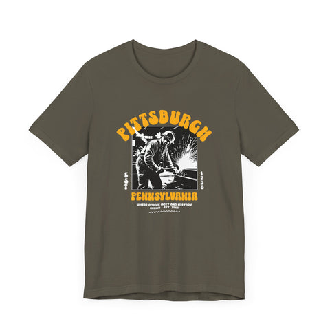 Pittsburgh Steel Legacy: Forging History T-Shirt T-Shirt Printify   