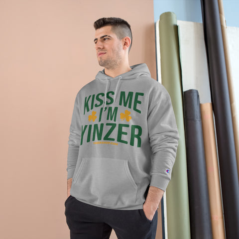 Kiss Me, I'm Yinzer - St Patty's Day - Champion Hoodie Hoodie Printify   