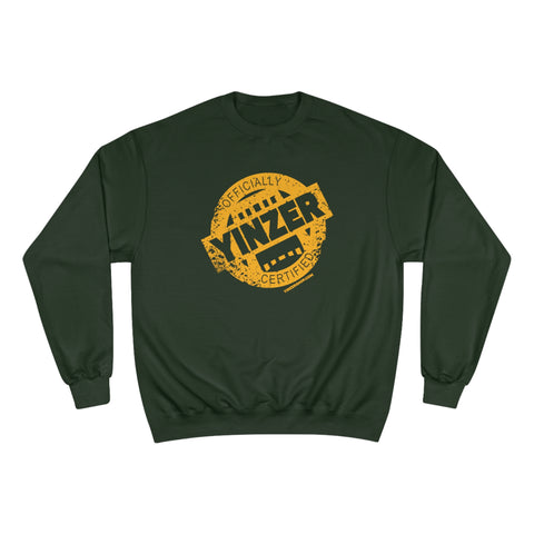 Certified Yinzer - Champion Crewneck Sweatshirt Sweatshirt Printify Dark Green S