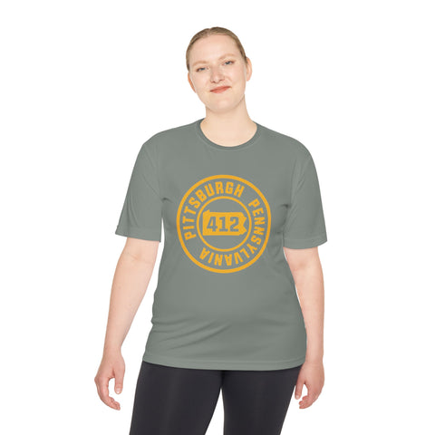 412 Pittsburgh Stamp - Sport-Tek Unisex Moisture Wicking Tee