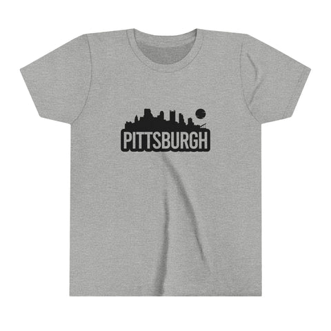 Pittsburgh Blot Graphic Image - Youth Short Sleeve Tee Kids clothes Printify Athletic Heather S