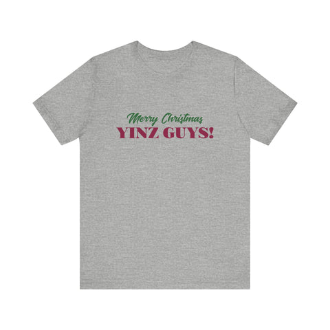 Merry Christmas Yinz Guys - Pittsburgh Christmas Shirt T-Shirt Printify Athletic Heather S