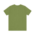 Back view of Pittsburgh Border Stamp - Short Sleeve T-Shirt in heather green, showing a plain back for a clean, modern look.