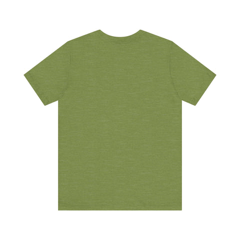Back view of Pittsburgh Border Stamp - Short Sleeve T-Shirt in heather green, showing a plain back for a clean, modern look.