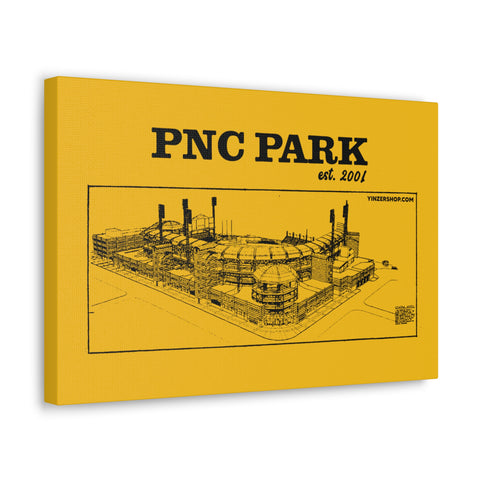 PNC Park - 2001 - Retro Schematic - Canvas Gallery Wrap Wall Art Canvas Printify 18″ x 12″ 1.25" 