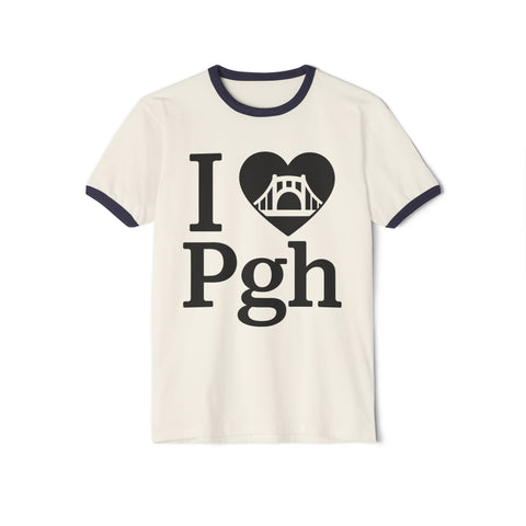 I Love PGH - Unisex Cotton Ringer T-Shirt