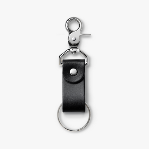 Black Wanderchain | Handcrafted Leather Keychain with Brass Hardware & Memory Tokens