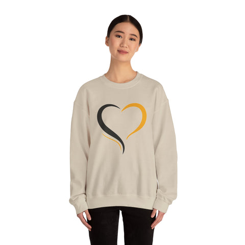 Black and Yellow Heart - Heavy Blend™ Crewneck Sweatshirt