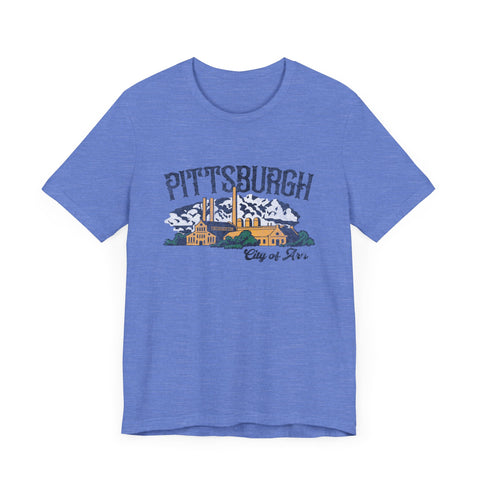 Pittsburgh City of Iron Vintage Logo - Short Sleeve Tee