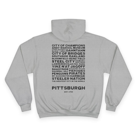 Pittsburgh Profile - Print on back - Champion Hoodie