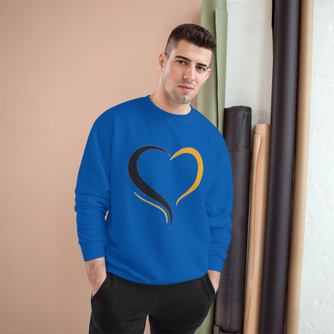 Black and Yellow Heart - Champion Sweatshirt