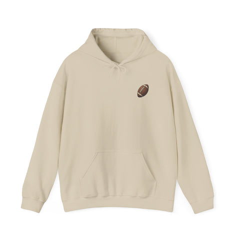 Football Pocket Hoodie with 'Somehow' Labrador Vintage Poster Back