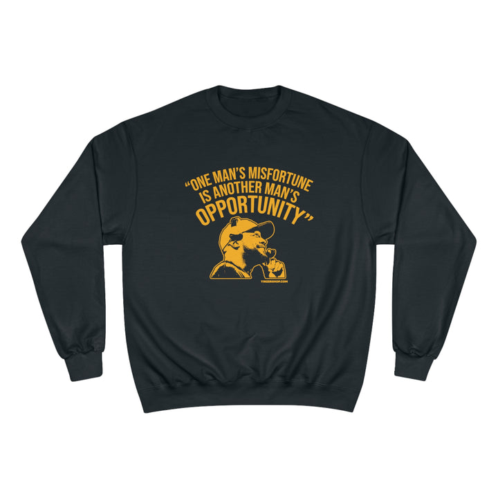 Opportunity - Tomlin Quote - Champion Crewneck Sweatshirt Sweatshirt Printify Black S 