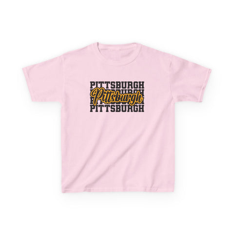 Pittsburgh Typography - Kids Graphic T-Shirt