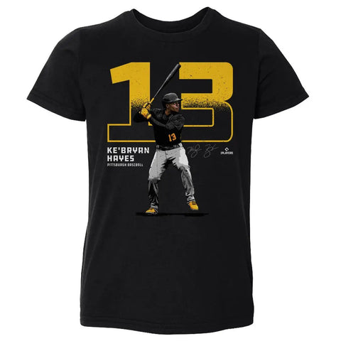 Pittsburgh Pirates Ke'Bryan Hayes Kids Toddler T-Shirt Kids Toddler T-Shirt 500 LEVEL Black 2T Kids Toddler T-Shirt