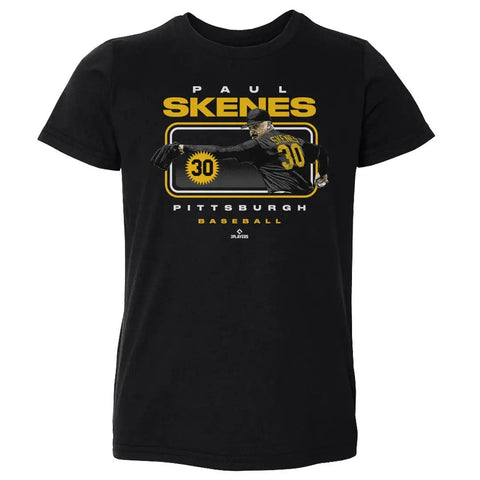 Pittsburgh Pirates Paul Skenes Pittsburgh Headline Kids Toddler T-Shirt Kids Toddler T-Shirt 500 LEVEL Black 2T Kids Toddler T-Shirt