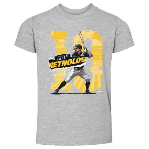 Pittsburgh Pirates Bryan Reynolds Kids Toddler T-Shirt Kids Toddler T-Shirt 500 LEVEL Heather Gray 2T Kids Toddler T-Shirt