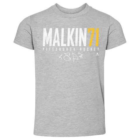 Pittsburgh Penguins Evgeni Malkin Kids Toddler T-Shirt Kids Toddler T-Shirt 500 LEVEL Heather Gray 2T Kids Toddler T-Shirt