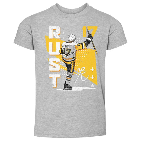 Pittsburgh Penguins Bryan Rust Kids Toddler T-Shirt Kids Toddler T-Shirt 500 LEVEL Heather Gray 2T Kids Toddler T-Shirt