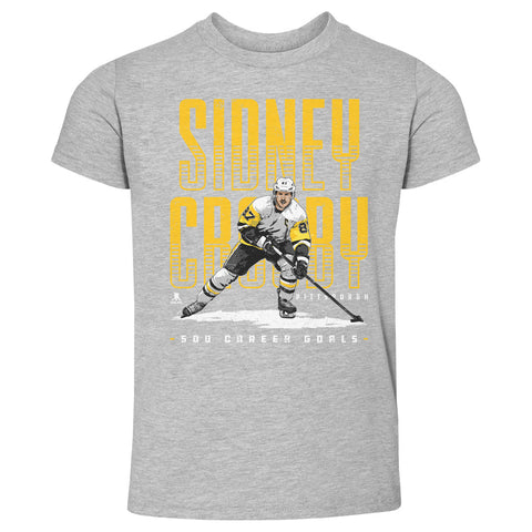 Pittsburgh Penguins Sidney Crosby Kids Toddler T-Shirt Kids Toddler T-Shirt 500 LEVEL Heather Gray 2T Kids Toddler T-Shirt