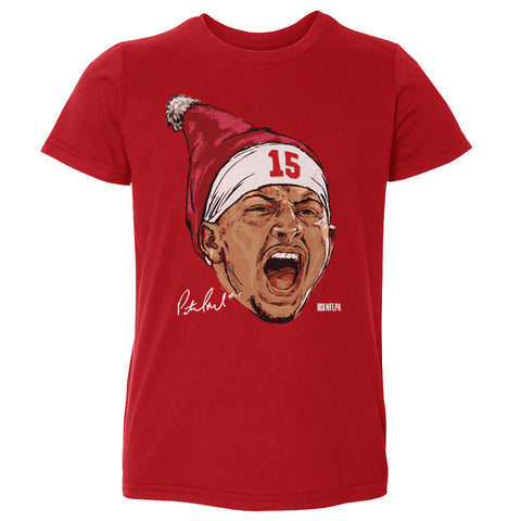Patrick Mahomes Kansas City Portrait Santa Hat WHT