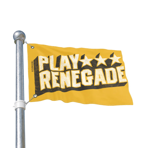 Play Renegade Retro Star Graphic - Double Sided Yellow Flag