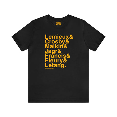 Famous Pittsburgh Penguins Ampersand - Short Sleeve Tee T-Shirt Printify Black S 