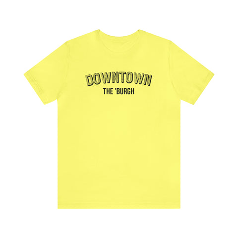 Downtown  - The Burgh Neighborhood Series - Unisex Jersey Short Sleeve Tee T-Shirt Printify Yellow S 