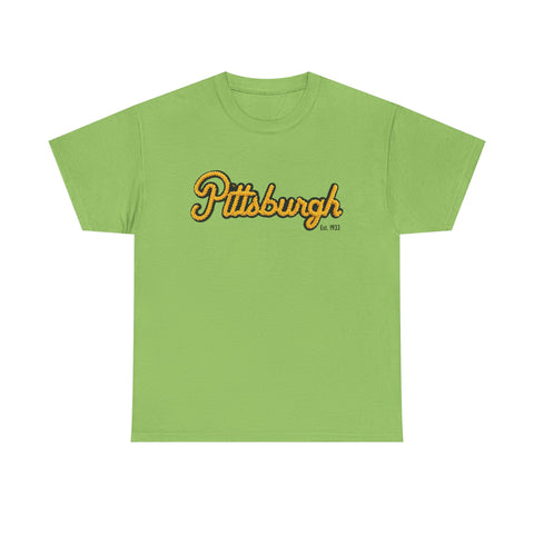 Pittsburgh Faux Embroidery Unisex Heavy Cotton Tee