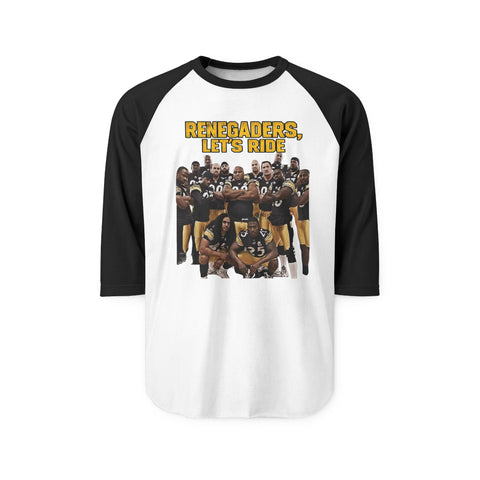 "Renegaders, Let’s Ride" Vintage Football Team Graphic Raglan 3/4 Sleeve Shirt