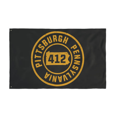 Pittsburgh Stamped - Double Sided Flag