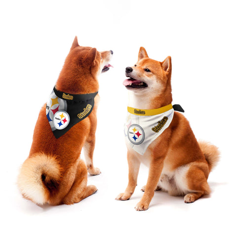 Pittsburgh Steelers Home and Away Pet Bandana Set Pittsburgh Steelers Little Earth Productions   