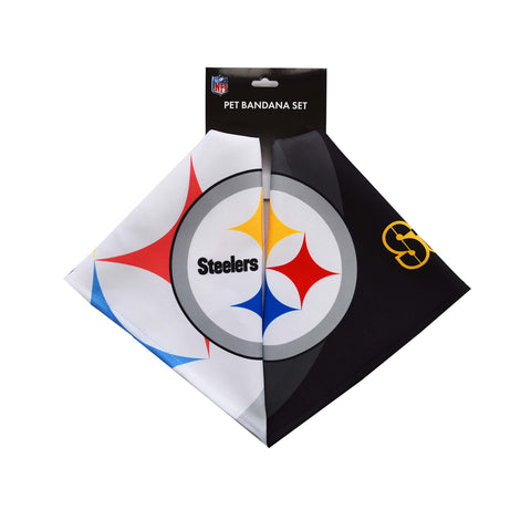 Pittsburgh Steelers Home and Away Pet Bandana Set Pittsburgh Steelers Little Earth Productions   