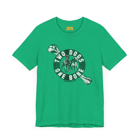Two Dogs One Bone - Pittsburgh Football -  Short Sleeve Tee T-Shirt Printify Heather Kelly S 