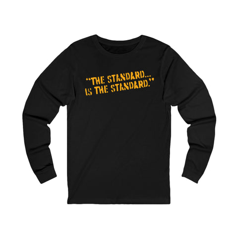 The Standard is the Standard Steeler Distressed Image T-Shirt Shirt - Long Sleeve Crew Tee Long-sleeve Printify S Black