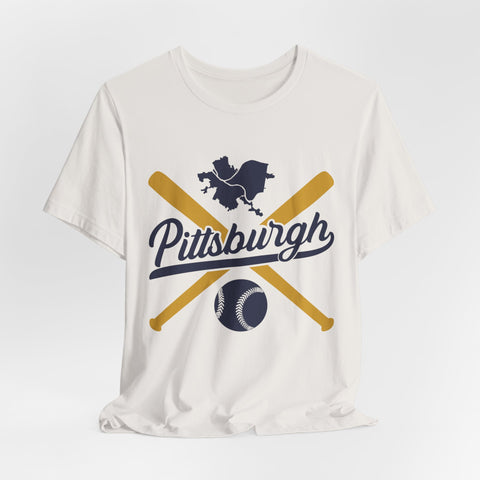 Pittsburgh Vintage Baseball Bats - Unisex Jersey Short Sleeve Tee