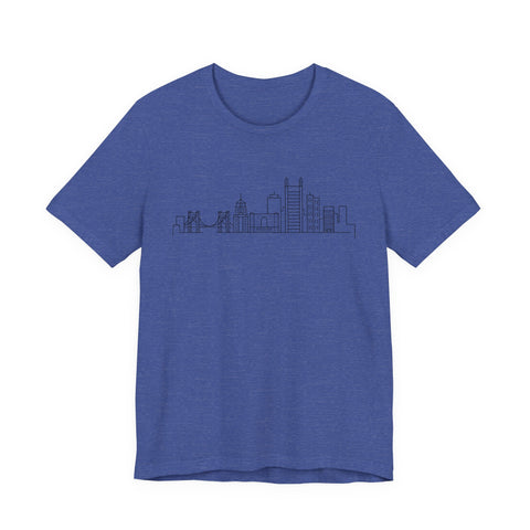 Pittsburgh Skyline Doodle - Unisex Jersey Short Sleeve Tee