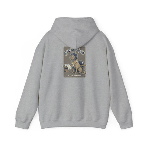 Football Pocket Hoodie with 'Somehow' Labrador Vintage Poster Back