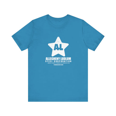 Allegheny Ludlum - Retro Pittsburgh Steel Mill Series - Short Sleeve Shirt T-Shirt Printify Aqua S