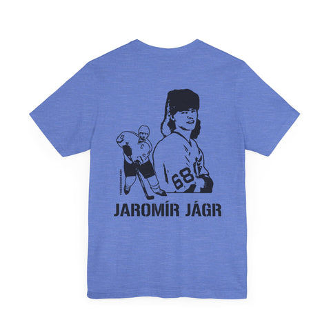 Jaromír Jágr Legend T-Shirt - GRAPHIC ON BACK - Unisex bella+canvas 3001 Short Sleeve Tee T-Shirt Printify   