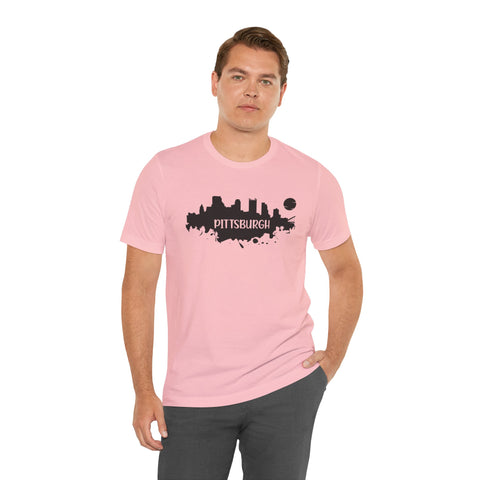 Pittsburgh Splash Skyline T-Shirt  - Unisex bella+canvas 3001 T-Shirt Printify   