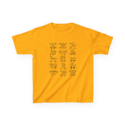 Pittsburgh Bridges Doodle - Kids Graphic T-Shirt