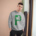 St. Patty's Day Shamrock - P is for Pittsburgh - Champion Crewneck Sweatshirt Sweatshirt Printify   
