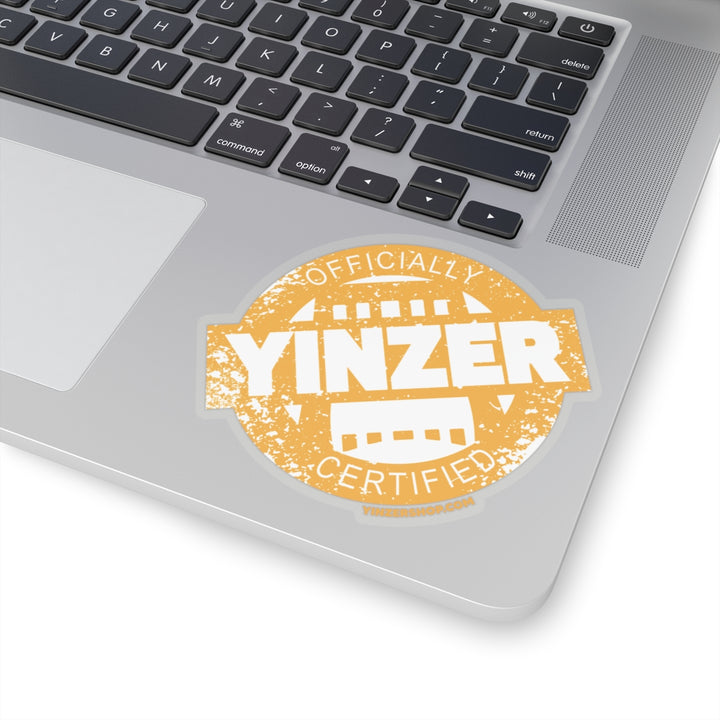 Yellow Certified Yinzer Kiss-Cut Sticker label Paper products Printify 4" × 4" Transparent 